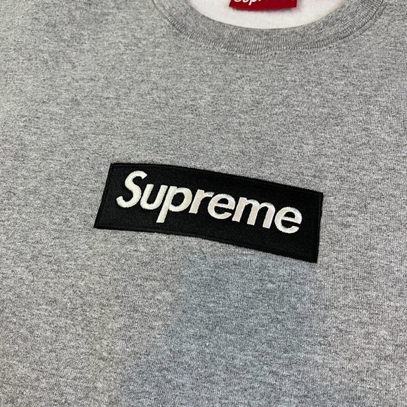Supreme Box Logo Crewneck Heather Grey FW22 Size MEDIUM - Picture 8 of 8
